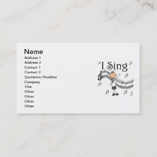 Stick Figure Girl I Sing T-shirts and Gifts Business Card