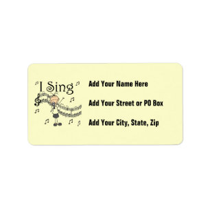 Stick Figure Girl I Sing T-shirts and Gifts Label