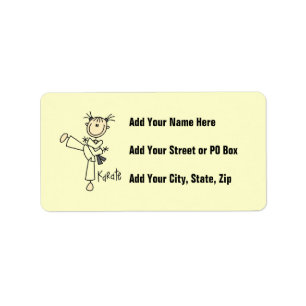Stick Figure Girl Karate T-shirts and Gifts Label