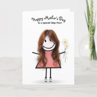 Stick Figure Girl Mother's Day for Stepmom 