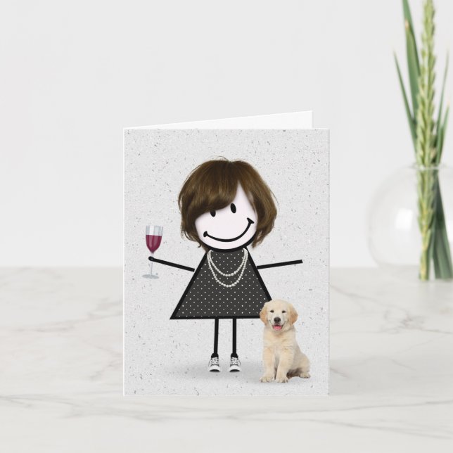 Stick Figure Girl Note Card (Front)