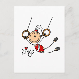 Stick figure girl on Rings Tshirts and Gifts Postcard