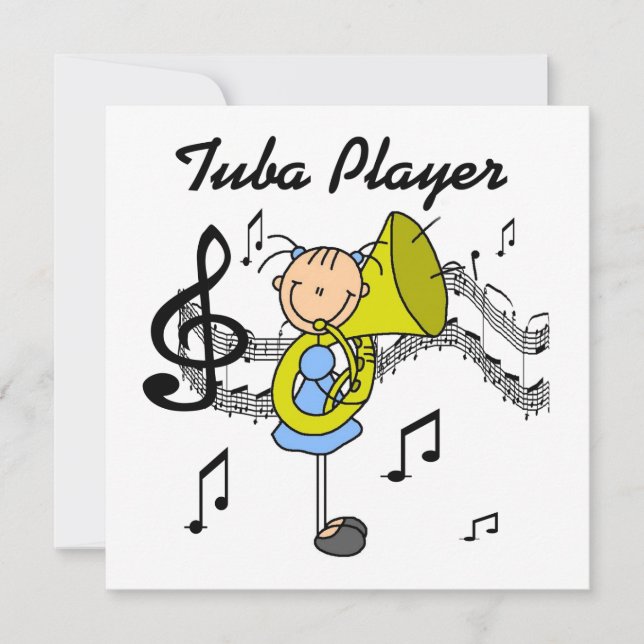 Stick Figure Girl Tuba Player T-shirts and GIfts (Front)