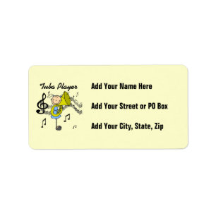Stick Figure Girl Tuba Player T-shirts and GIfts Label