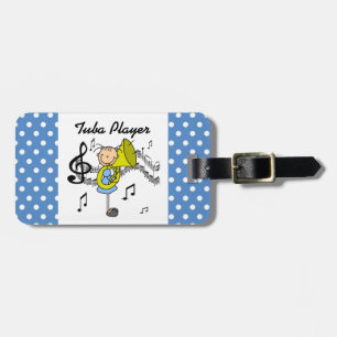 Stick Figure Girl Tuba Player T-shirts and GIfts Luggage Tag