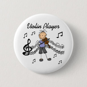Stick Figure Girl Violin Player T-shirts and Gifts 6 Cm Round Badge