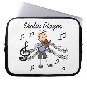 Stick Figure Girl Violin Player T-shirts and Gifts Laptop Sleeve