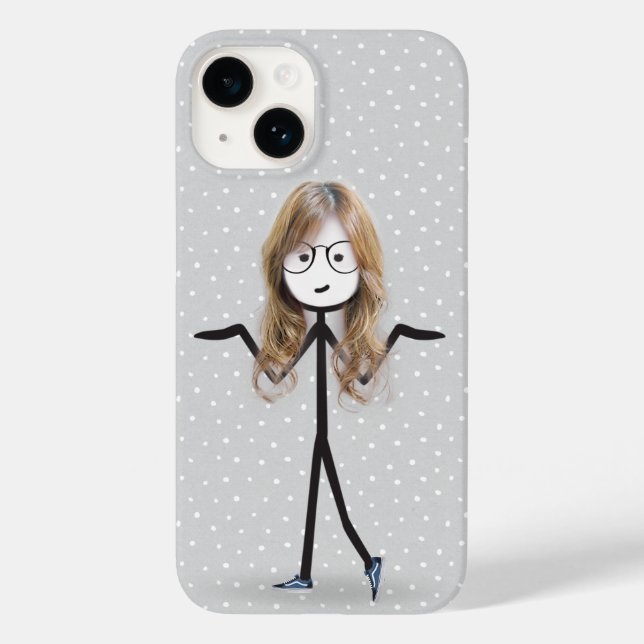 Stick Figure Girl With Blonde Hair Case-Mate iPhone Case (Back)