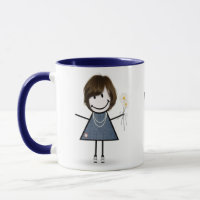 Stick Figure Girl with Daisies and Quote