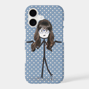 Stick Figure Girl With Hair on Dots 