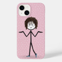 Stick Figure Girl With Polka Dots