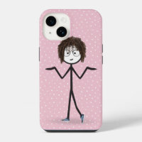 Stick Figure Girl With Polka Dots