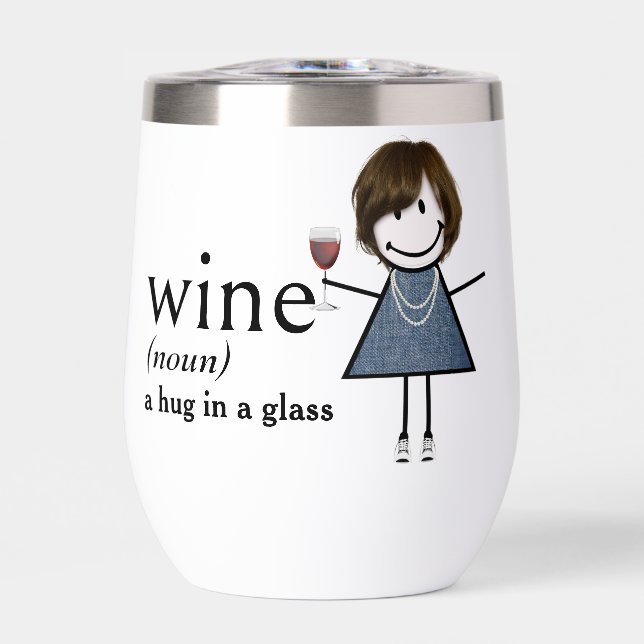 Stick Figure Girl With Red Wine (Front)