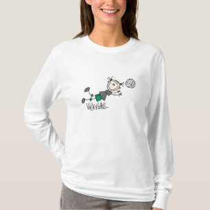 Stick Figure Girls Volleyball T-shirts and Gifts