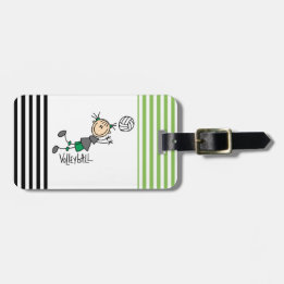 Stick Figure Girls Volleyball T-shirts and Gifts Luggage Tag