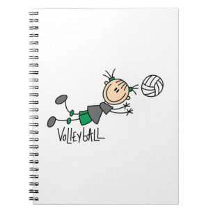 Stick Figure Girls Volleyball T-shirts and Gifts Notebook