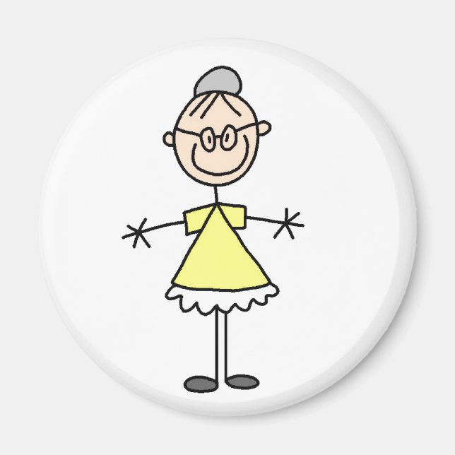 Stick Figure Grandma Magnet (Front)