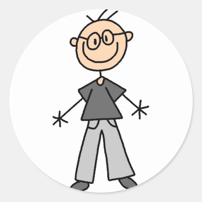 Stick Figure Grandpa Sticker (Front)
