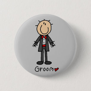 Stick Figure Groom T-shirts and Gifts 6 Cm Round Badge