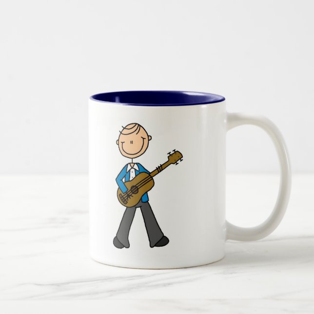 Stick Figure Guitar Player Tshirts and Gifts Two-Tone Coffee Mug (Right)
