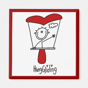 Stick Figure Hang Gliding Tshirts and Gifts Magnet