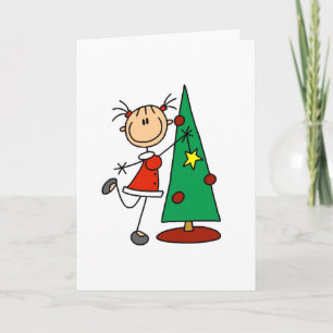 Stick Figure Holiday  Tree Card