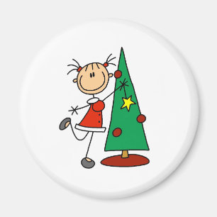 Stick Figure Holiday  Tree Magnet