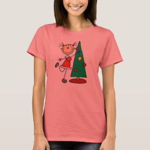 Stick Figure Holiday  Tree T-Shirt