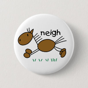 Stick Figure Horse 6 Cm Round Badge