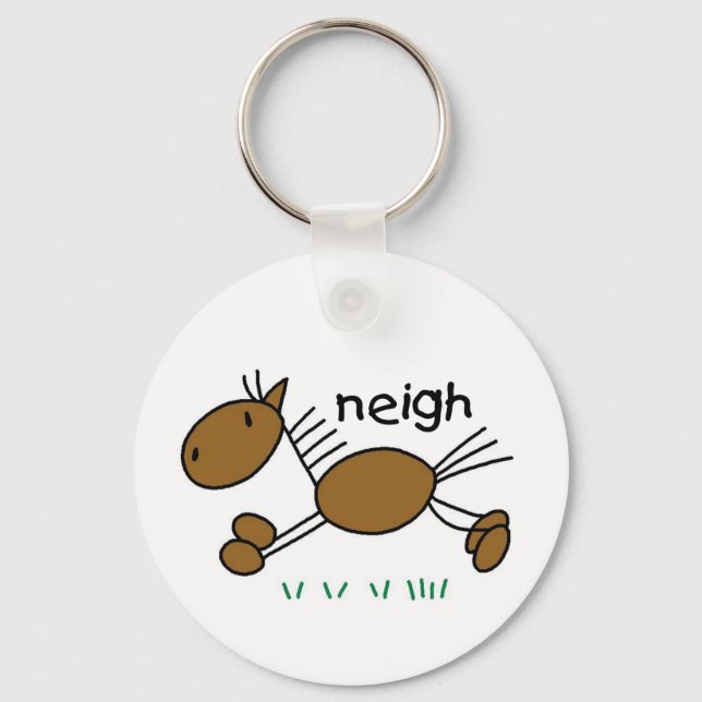 Stick Figure Horse Key Ring (Front)