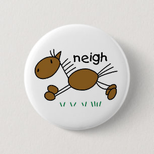 Stick Figure Horse Tshirts and Gifts 6 Cm Round Badge