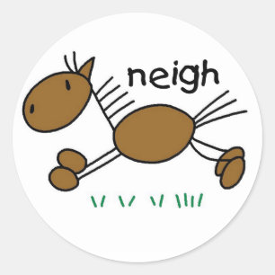 Stick Figure Horse Tshirts and Gifts Classic Round Sticker