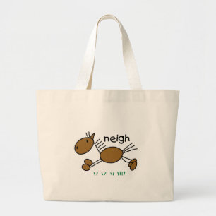 Stick Figure Horse Tshirts and Gifts Large Tote Bag
