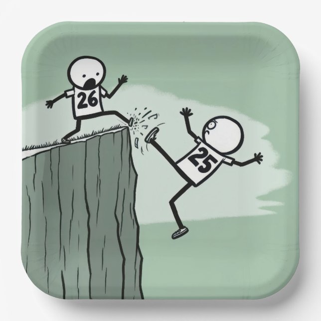 Stick Figure Humour for 2026 New Year  Paper Plate (Front)