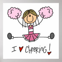 Stick Figure I Love Cheering T-shirts and Gifts