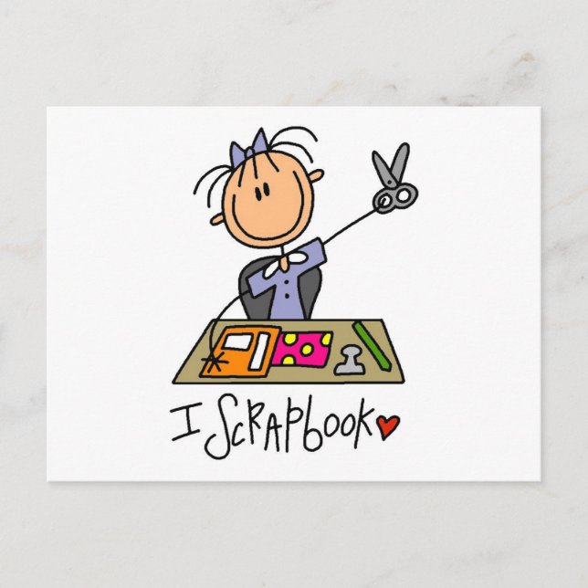 Stick Figure I Scrapbook Tshirts and Gifts Postcard (Front)