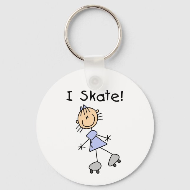 Stick Figure I Skate Tshirts and Gifts Key Ring (Front)