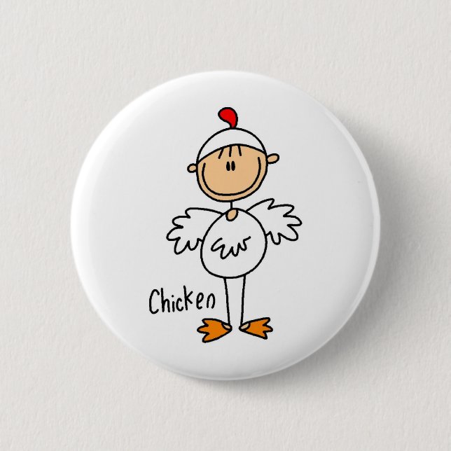 Stick Figure In Chicken Suit Button (Front)