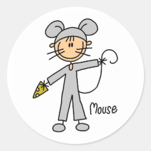 Stick Figure In Mouse Suit Sticker