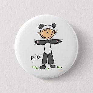 Stick Figure In Panda Suit Button