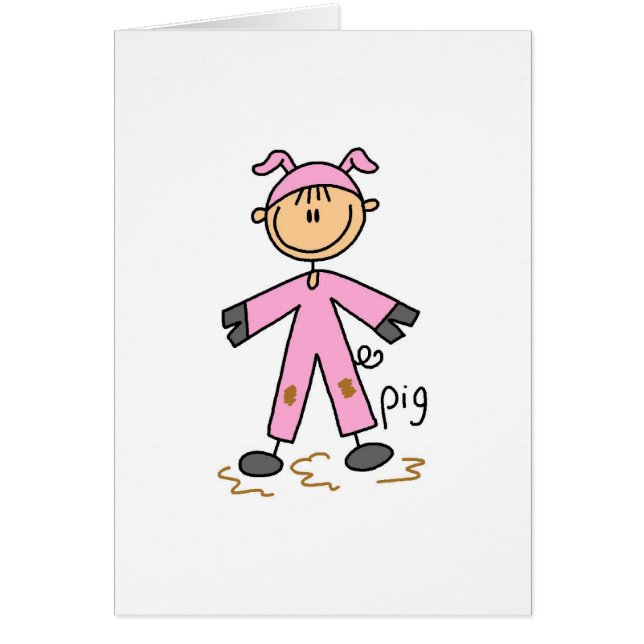Stick Figure In Pig Suit Card (Front)
