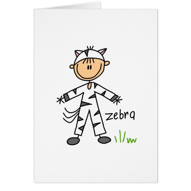 Stick Figure In Zebra Suit Card (Front)