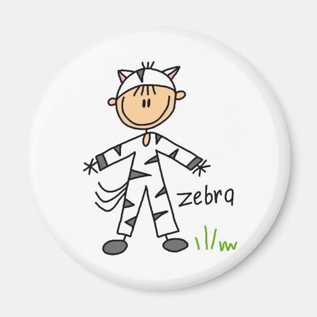 Stick Figure In Zebra Suit Magnet (Front)