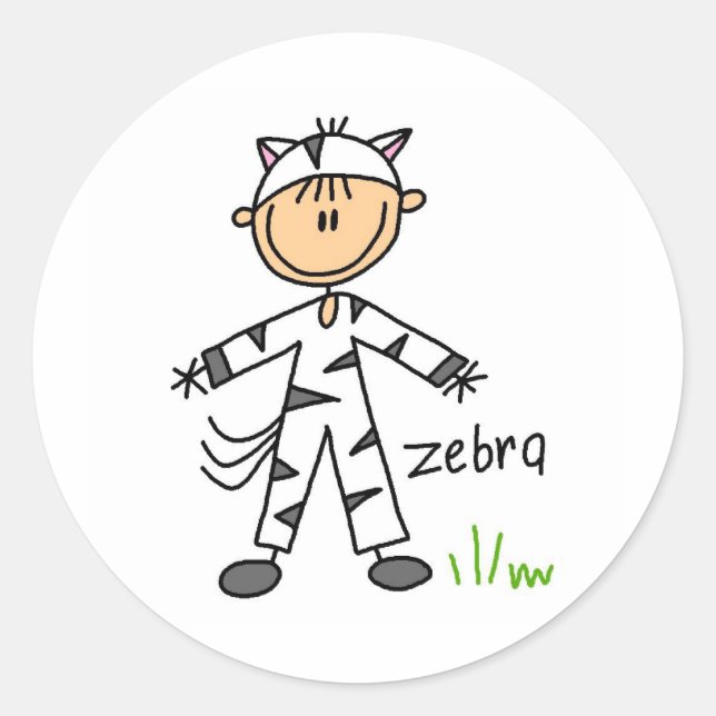 Stick Figure In Zebra Suit Sticker (Front)