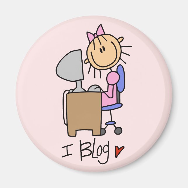 Stick Figure Internet Blogger Magnet (Front)