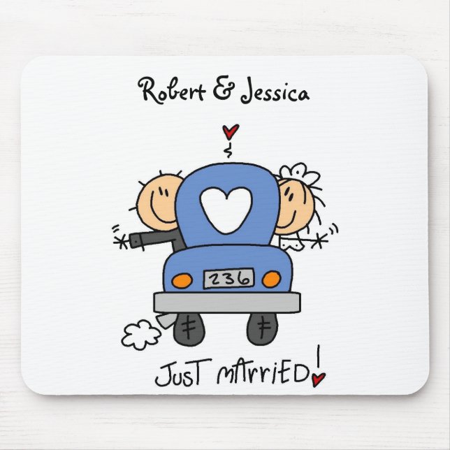 Stick Figure Just Married Mouse Pad (Front)