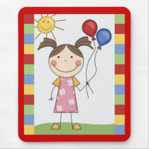 Stick Figure Kids Cards and Gifts Mouse Pad