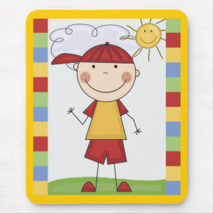Stick Figure Kids Cards and Gifts Mouse Pad