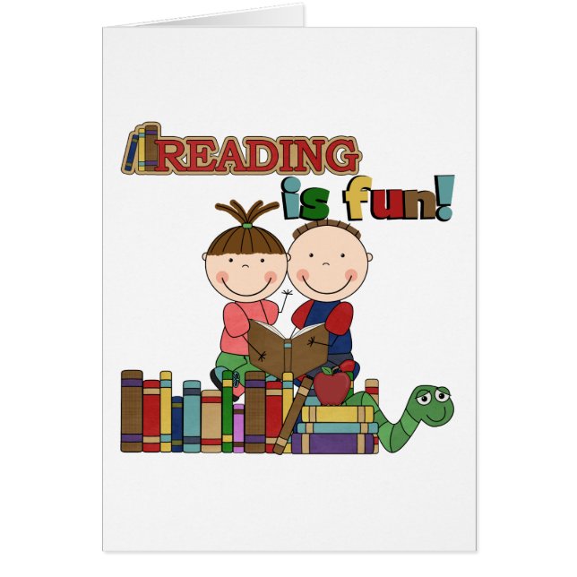 Stick Figure Kids Reading is Fun (Front)