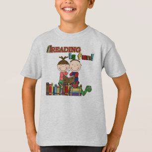 Stick Figure Kids Reading is Fun T-Shirt